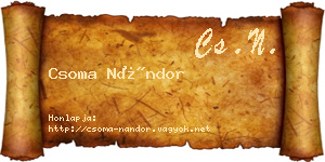 Csoma Nándor névjegykártya